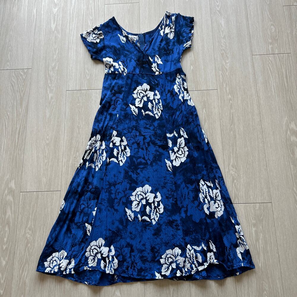 Pelican Cove Dress Small Blue Floral